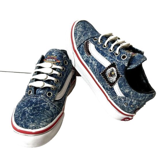 Vans X Cobra Kai Old Skool Sneaker Shoes Blue Low Tops Eagle Fang Karate Kids 12 - Picture 1 of 12
